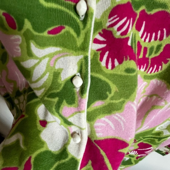 Talbots Super Soft Floral Print Summer Button Up Lightweight Cardigan petite sm - Picture 7 of 12